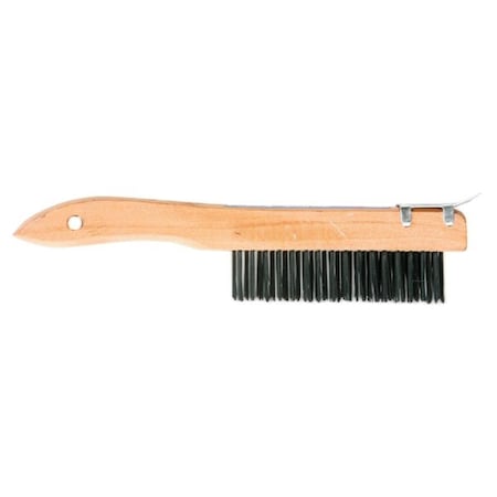 Linzer Products  300SC 16 x 4 in. Wire Brush with Scraper & Shoe Handle 398230177